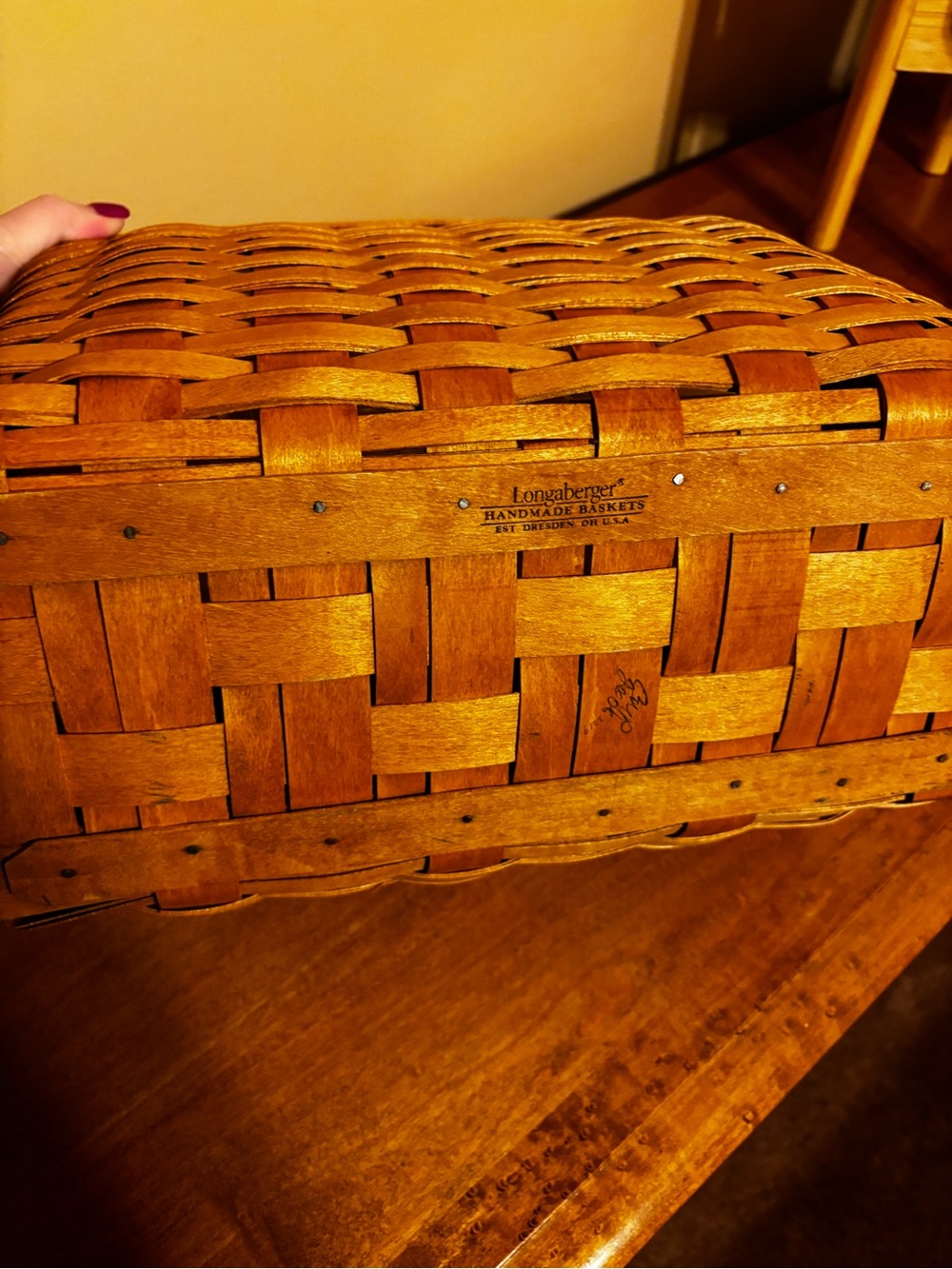 Longaberger Large Desktop Basket with Wooden Divider - Picture 7 of 7